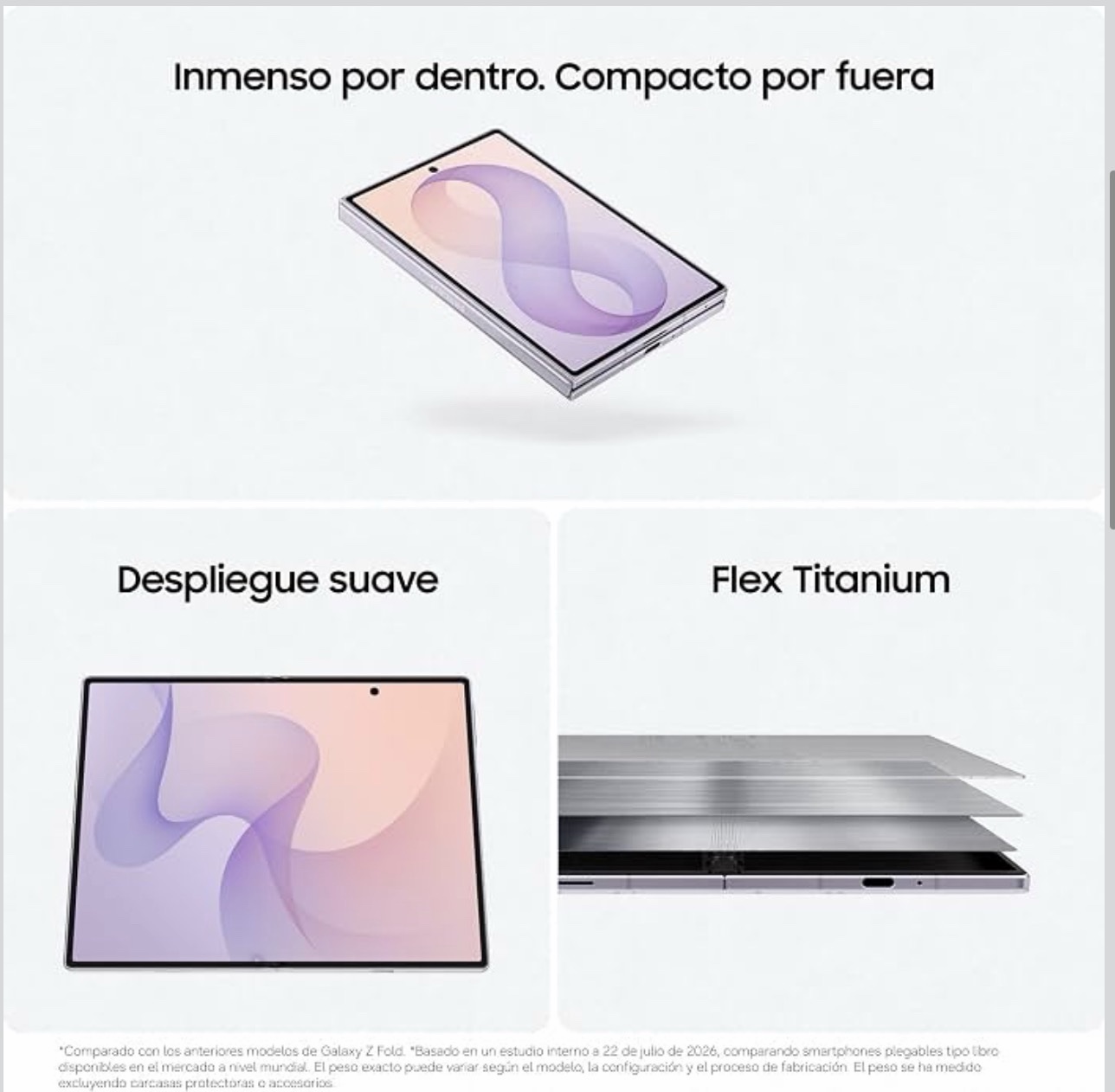 Samsung Galaxy Z Fold8, Teléfono Movil, Smartphone Android con IA, Pantalla Idónea para Redes Sociales, Cámara Dual 50MP, Batería 4800mAh.